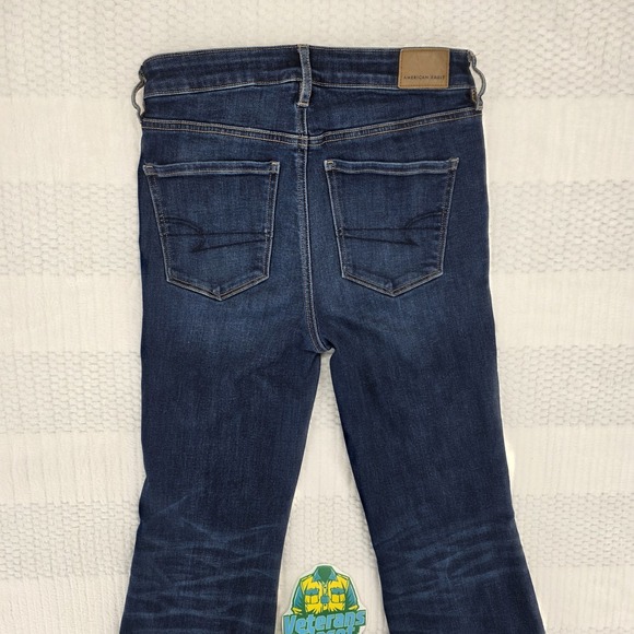 AE AMERICAN EAGLE 4 R SUPER HIGH RISE FLARE NEXT LEVEL STRETCH WOMENS JEANS - Picture 13 of 13